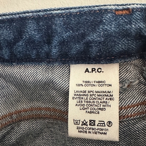 A.P.C. new sailor jean high waisted straight wide leg blue jeans soft apc 26 - Picture 8 of 8